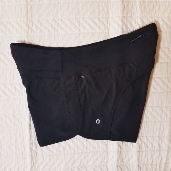 LULULEMON RUN TIMES SPEED SHORTS BLACK SZ 10 L - Picture 4 of 8